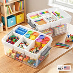17qt 2packs clear craft organizers and storage with shown in use