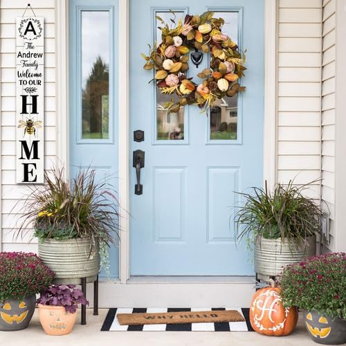 SRongmao Welcome To Our Home Porch Sign Personalized Welcome Sign - Image 4