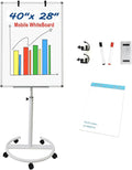 Mobile Easel Whiteboard 40x28 Inches – Adjustable Height Rolling Whiteboard on by BEST+BOARD