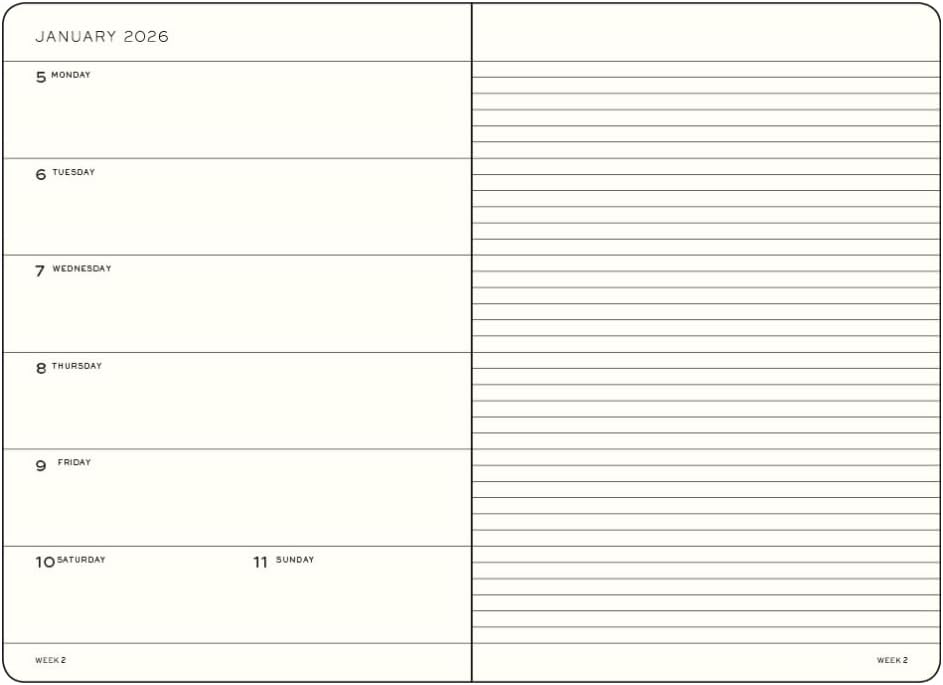 LEUCHTTURM1917 372640 Weekly Calendar & Notebook Master (A4+) 2026, Black...