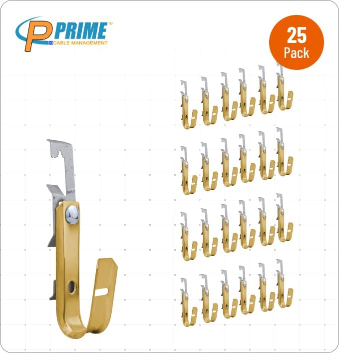 3/4" Heavy Duty Metal Batwing J-Hook Cable & Wire Support Hangers wi...