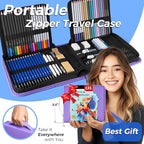drawing set sketching kit, pro art supplies sketch shown in use
