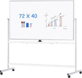 maxtek Rolling Whiteboard 72x40, Large Double-Sided White Board Dry Erase on by Maxtek