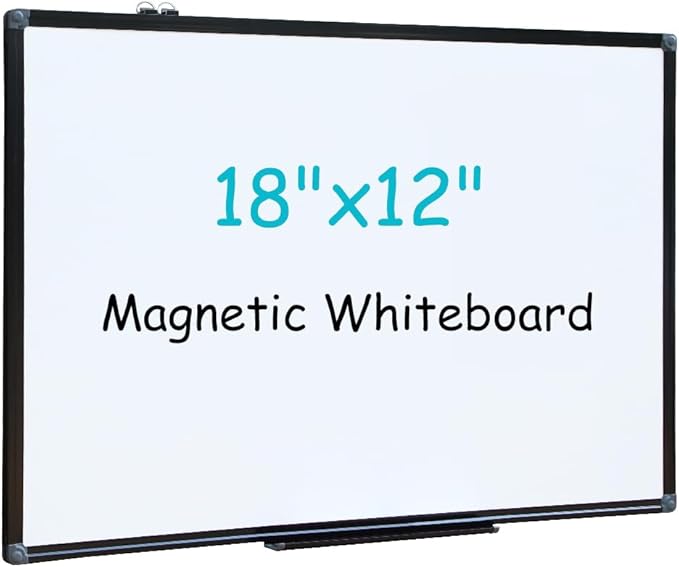 XIWODE 12x18 Inch Magnetic Dry Erase Whiteboard，Black Aluminum Frame by XIWODE