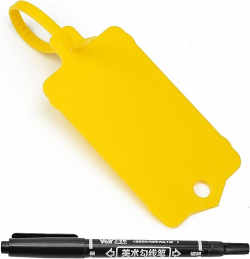 100pcs Blank Plastic Tags for Labeling Reusable Hanging Tags Ties Key Tag by LeadSeals