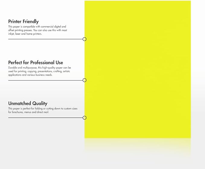 LUXPaper 8.5" x 11" Paper | Letter Size | Citrus Yellow | 80lb. Text | 50 Qty - Image 8