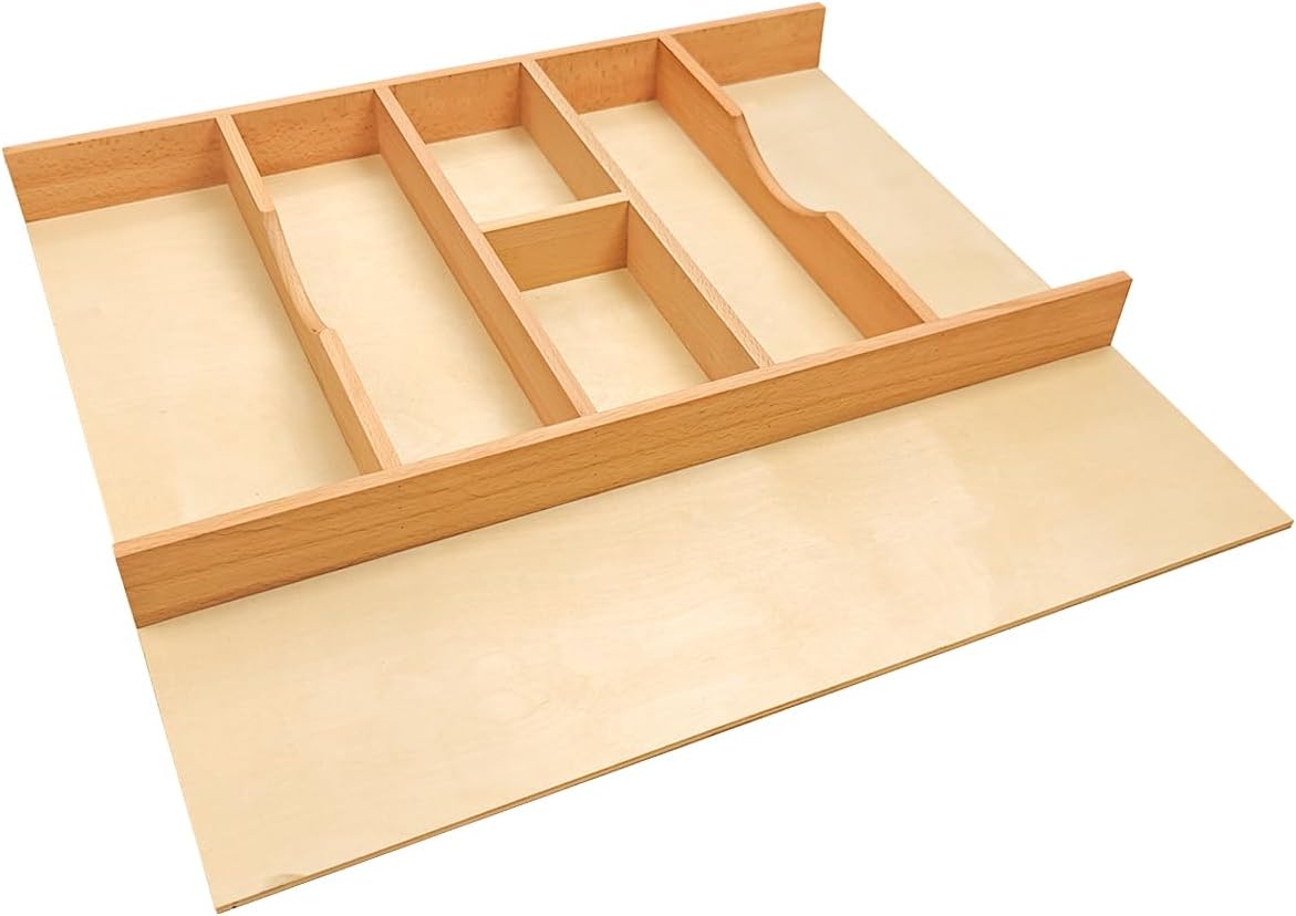 Silverware Drawer Organizer - Trim-to-Fit with Adjustable Dividers for Kitche...
