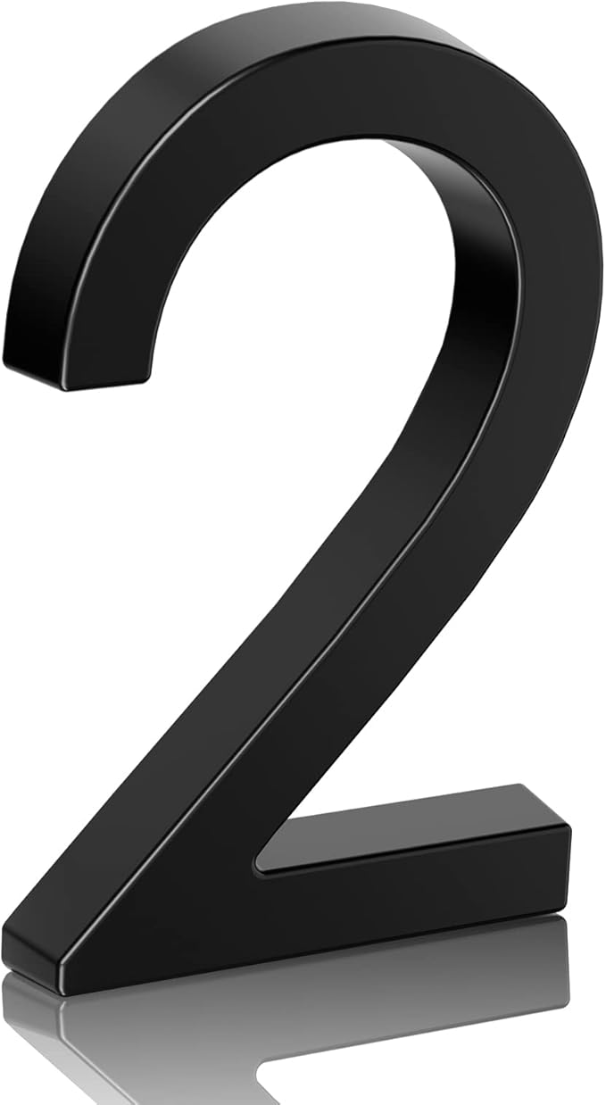6" Floating Stainless Steel Address House Number, Modern Metal Anti-Rust House by MerearDecoration