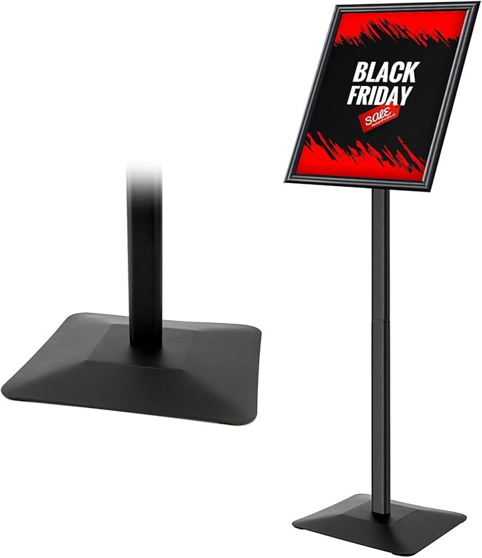 Golemas Sign Stand for Display, 11lbs Integrated Rod Heavy Duty Pedestal Floor by Golemas