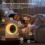 blonbar sunrise alarm clock for bedrooms, moon lamp, front angle view