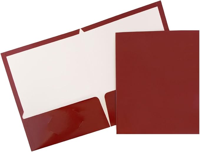 JAM PAPER Laminated Two Pocket Glossy School Folders by JAMPaper