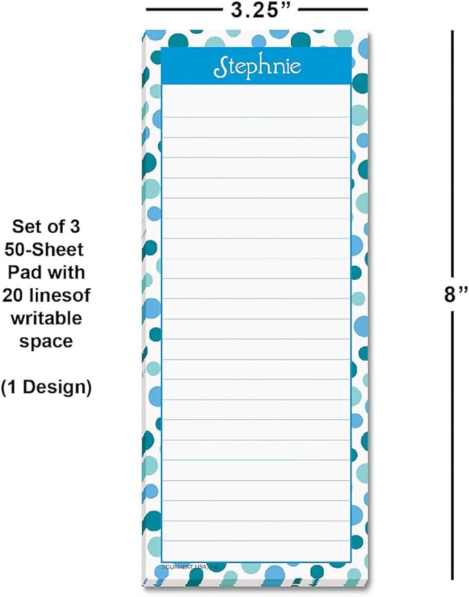 Current Zippy Dots Personalized Notepads – Set of 3, 50-Sheet Lined Paper Pads - Image 2