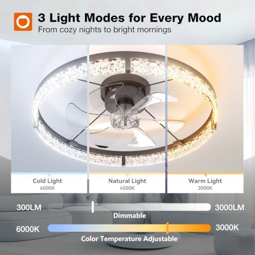 addlon 24" ceiling fans with lights and remote, close-up detail