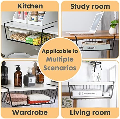 Under Shelf Basket Storage, Steel Under Shelf Hanging Wire Baskets Shelves fo...