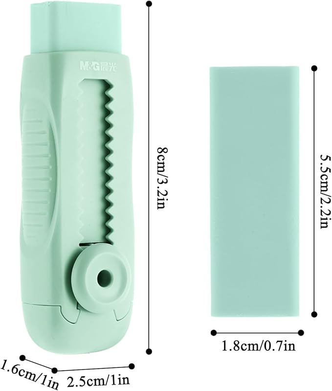 M&G 4+1 Pack Rubber Erasers Sliding Retractable Eraser, Soft Cute Erasers Push - Image 2