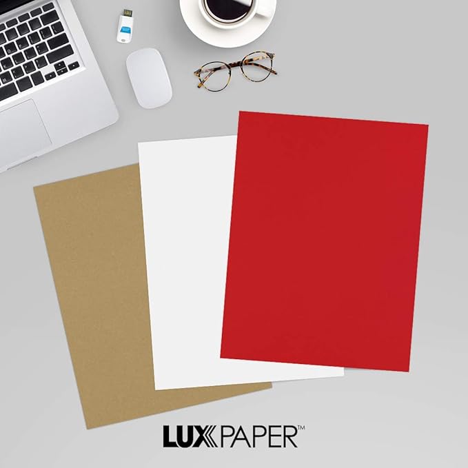 LUXPaper 8.5" x 11" Paper | Letter Size | Ruby Red | 80lb. Text | 500 Qty - Image 9