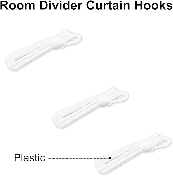 20 PCS Plastic Curtain Hooks Adjustable Pinch Pleat Curtain Clips Room Divider - Image 2
