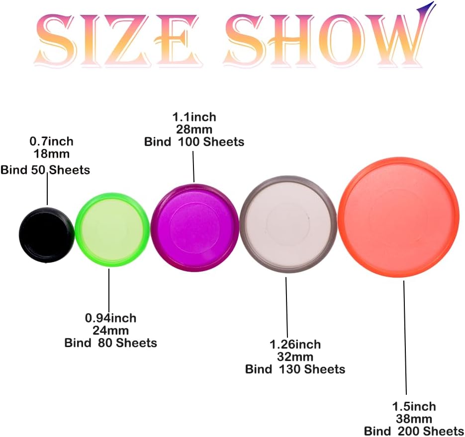 100pcs Discbound Notebook Discs DIY Planner Accessories | Solid&Clear Mixed 0.7inch/18mm Binder disc fits for Tul,Levenger,Arc,Happy Planner,Talia