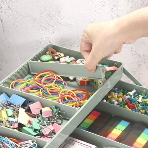 tackle box, 15-inch extra large art storage box on a desk or shelf