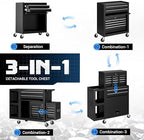 8 drawer rolling tool chest, 3-in-1 assembled tool on a desk or shelf