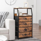 Furnulem Night Stand, Tall 4 Drawers Dresser - Image 7