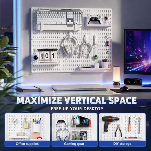 Colville White Pegboard Wall Organizer Kit, 24 x 24 in, 4 Panels