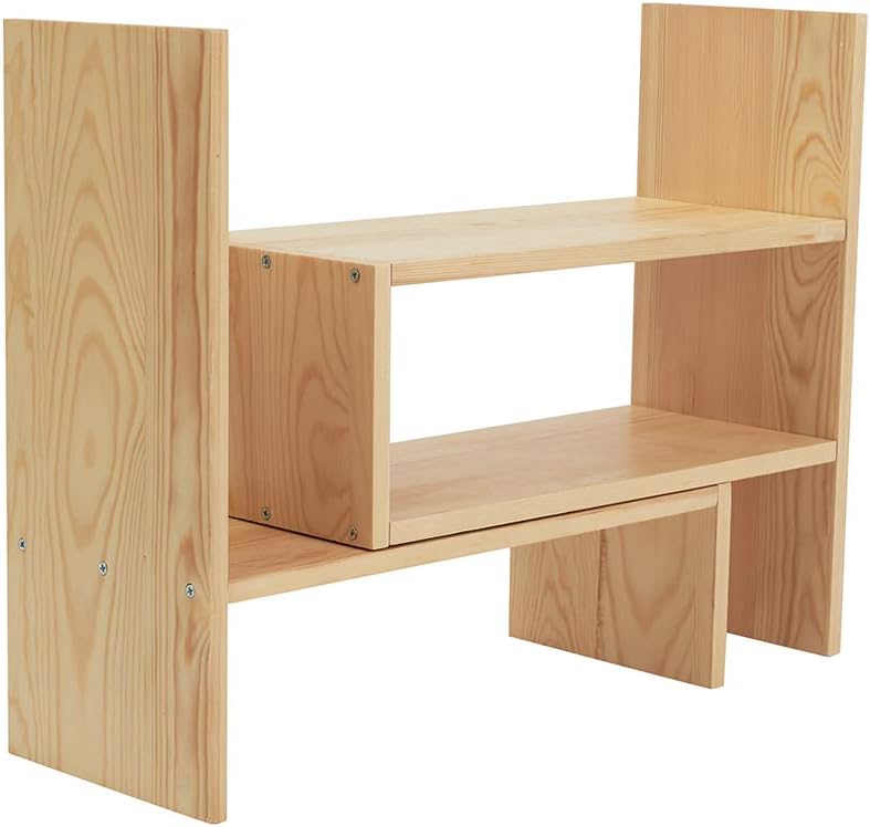 Liry Products Beige Adjustable Extendable Natural Wood Desktop Organizer Cadd...