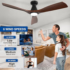 depuley 52-inch ceiling fans with lights: walnut 3, close-up detail