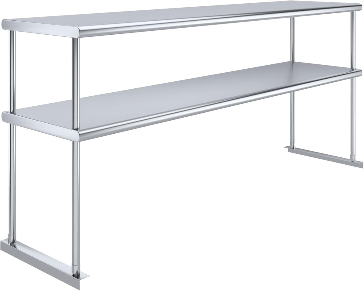 Express KitchQuip 18" x 72" Stainless Double Overshelf for Prep Wor...