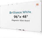 MaxGear Glass Whiteboard Tempered Magnetic Dry Erase Board 72 x 48 Inch Ultra by MaxGear