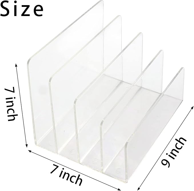 Halyuhn Acrylic Desk File Organizer 2 Pack, 4 Section Letter Organizer - Image 2