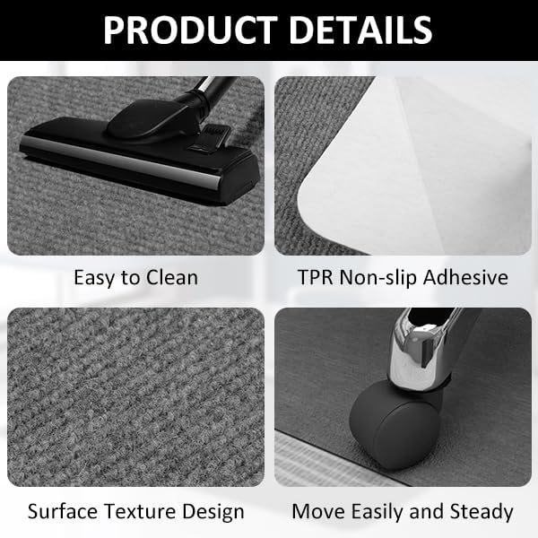 Office Chair Mat for Hardwood Floor&Tile,55"x35" Anti-Slip Desk Chair Mat,Low-Pile Mat,Multi-Purpose Hardwood Floor Protector for Office,Home (Light Grey, 35 * 47IN)