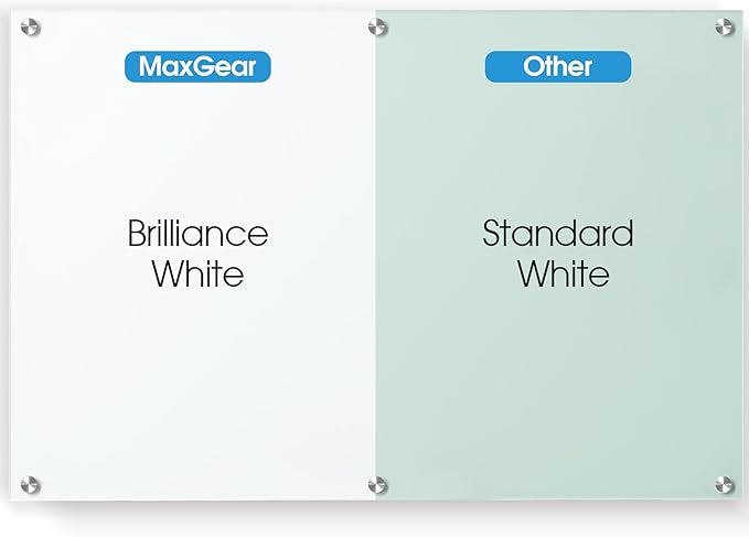 MaxGear Glass Whiteboard Tempered Magnetic Dry Erase Board 60 x 40 Inch Ultra - Image 2