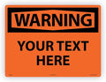 Custom OSHA Style Warning Sign 18" x 24" Aluminum Sign, Customizable "Your Text by NMC