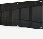 J&J worldwide Magnetic Black Glass Whiteboard 6' x 3', 70 x 35 Inches Large