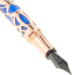 Conklin Endura Deco Crest Fountain Pen in Blue, Broad Nib, Premium Writing - Image 4