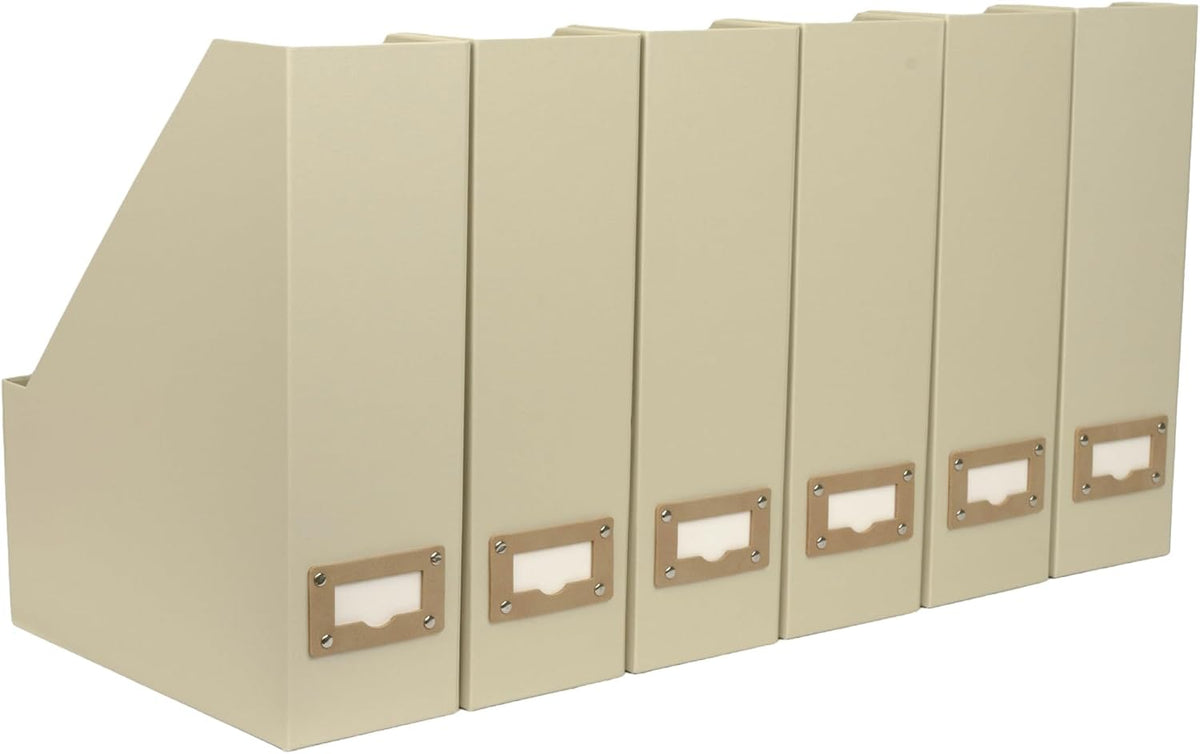 BLU MONACO | Cardboard Magazine File Holder Set of 6 | Vertical Magazine File