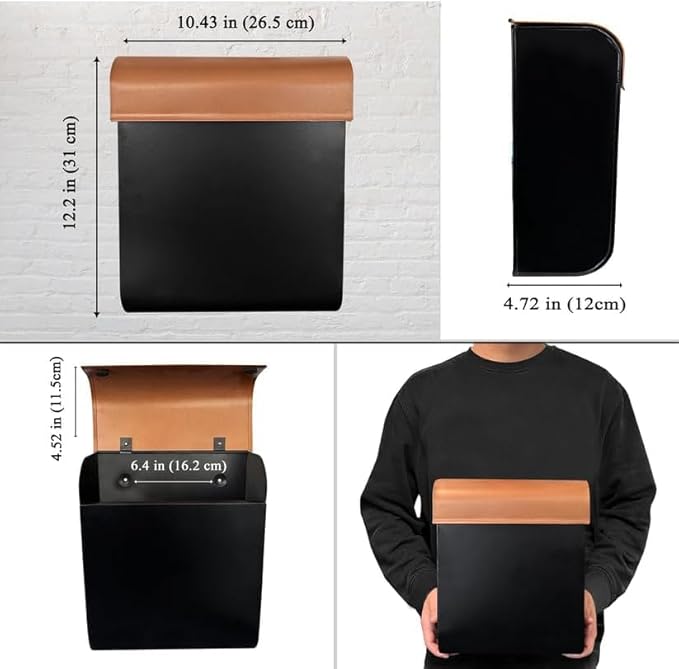 NACH Mailboxes for Outside Wall Mount, 12 x 4.5 x 10 inch, Copper Mail Box Wall - Image 4