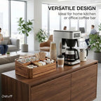 dstuff acacia wood coffee station organizer for countertop, package contents