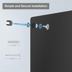 Large Black Glass Dry Erase Board, 96 x 48 Inches Magnetic Glass whiteboard - Image 6