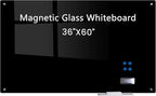 Magnetic Glass Dry Erase Board White Board Wall Mounted Whiteboard, Large by Gooderboard