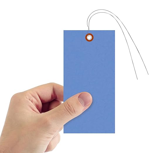 SmartSign 6.25 x 3.125 inch “Blue” Blank Tyvek Shipping Tags - Image 2