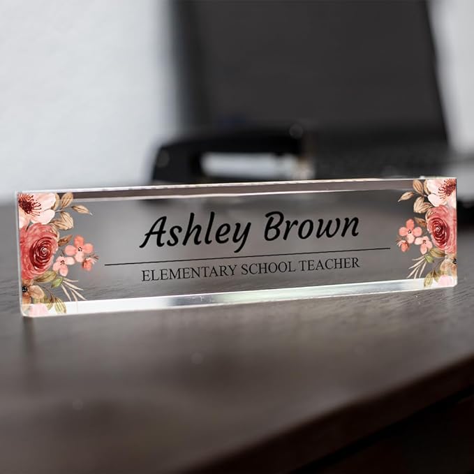 Signs ByLITA Floral Pattern Customized Nameplate | Rustic Rose Personalized - Image 2