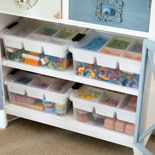 macopro 17qt clear plastic box craft storage bin, package contents