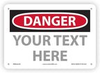 Custom OSHA Style Danger Sign 7" x 10" Aluminum Sign, Customizable "Your Text by NMC