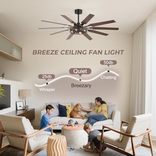 60 inch farmhouse ceiling fans with rustic lights, close-up detail
