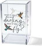 Vgrti What If I Fall What If You Fly Acrylic Cosmetic Pencil Pen Holder Cup by Unknown
