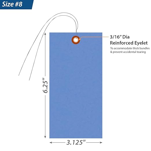 SmartSign 6.25 x 3.125 inch “Blue” Blank Tyvek Shipping Tags - Image 3