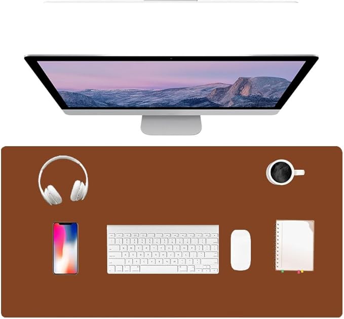 PU Leather Desk Pad Protector Gaming Mouse Pad Non Slip Desk Mat by Unknown