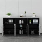 Filing Cabinet Wooden Short File Cabinet with Three Doors Cabinets Office Data Sundry Storage Office